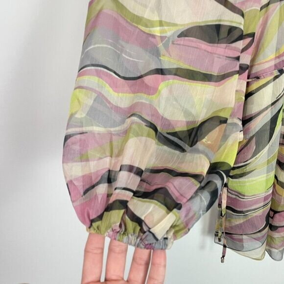 Ted Baker Zeenaa Blouson Sleeve Zebra Print Mini Dress Dusty Pink Ted 2/ US 6 - Picture 6 of 11